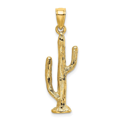 14K Gelbgold 3-D Saguaro-Kaktus-Charm