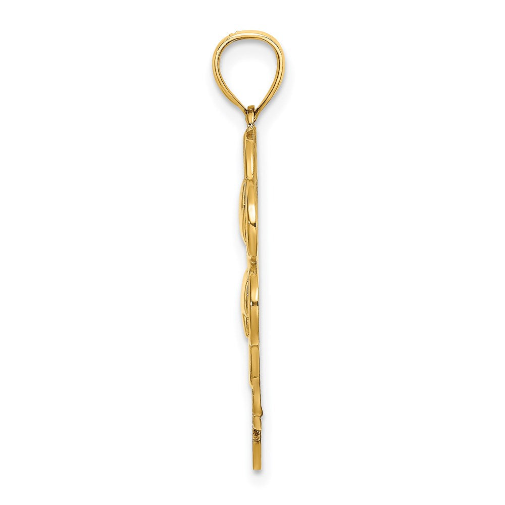 14K Gelbgold Kleeblatt-Charm mit 4 Blättern