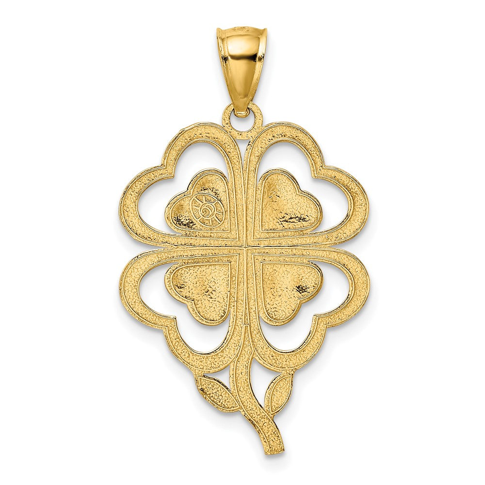 14K Gelbgold Kleeblatt-Charm mit 4 Blättern