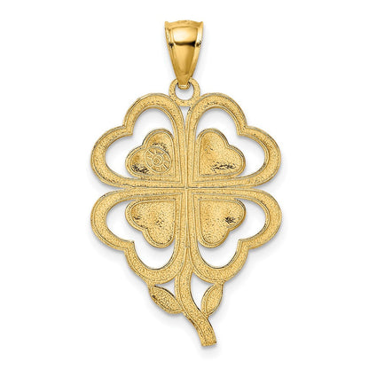 14K Gelbgold Kleeblatt-Charm mit 4 Blättern