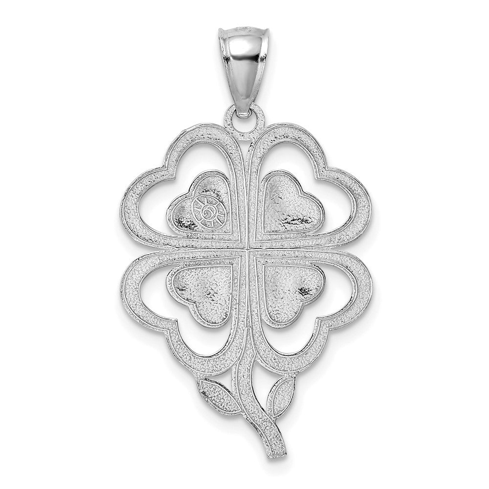 14K Weißgold Vierblättriges-Klee-Charm