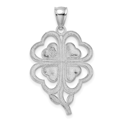 14K Weißgold Vierblättriges-Klee-Charm