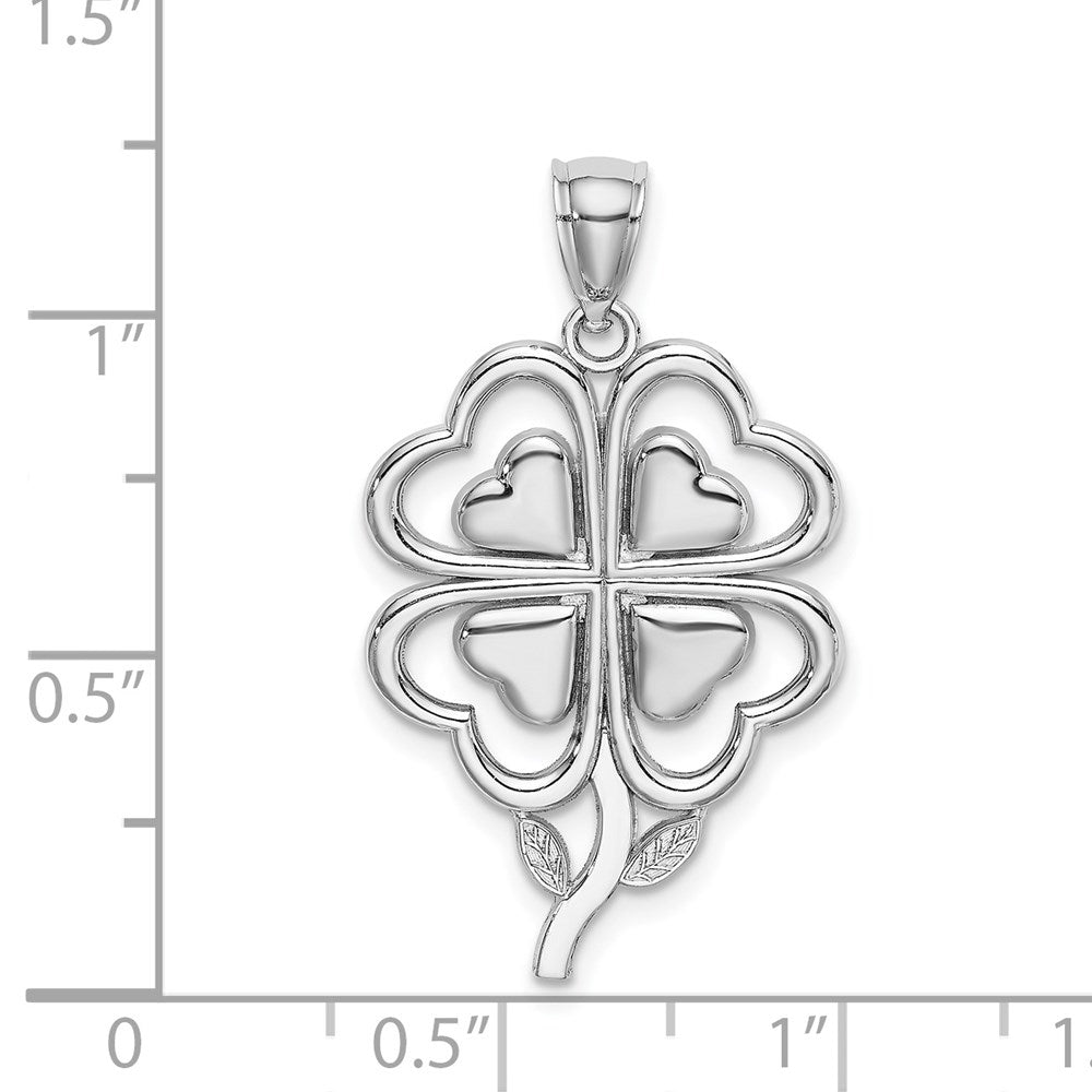 14K Weißgold Vierblättriges-Klee-Charm