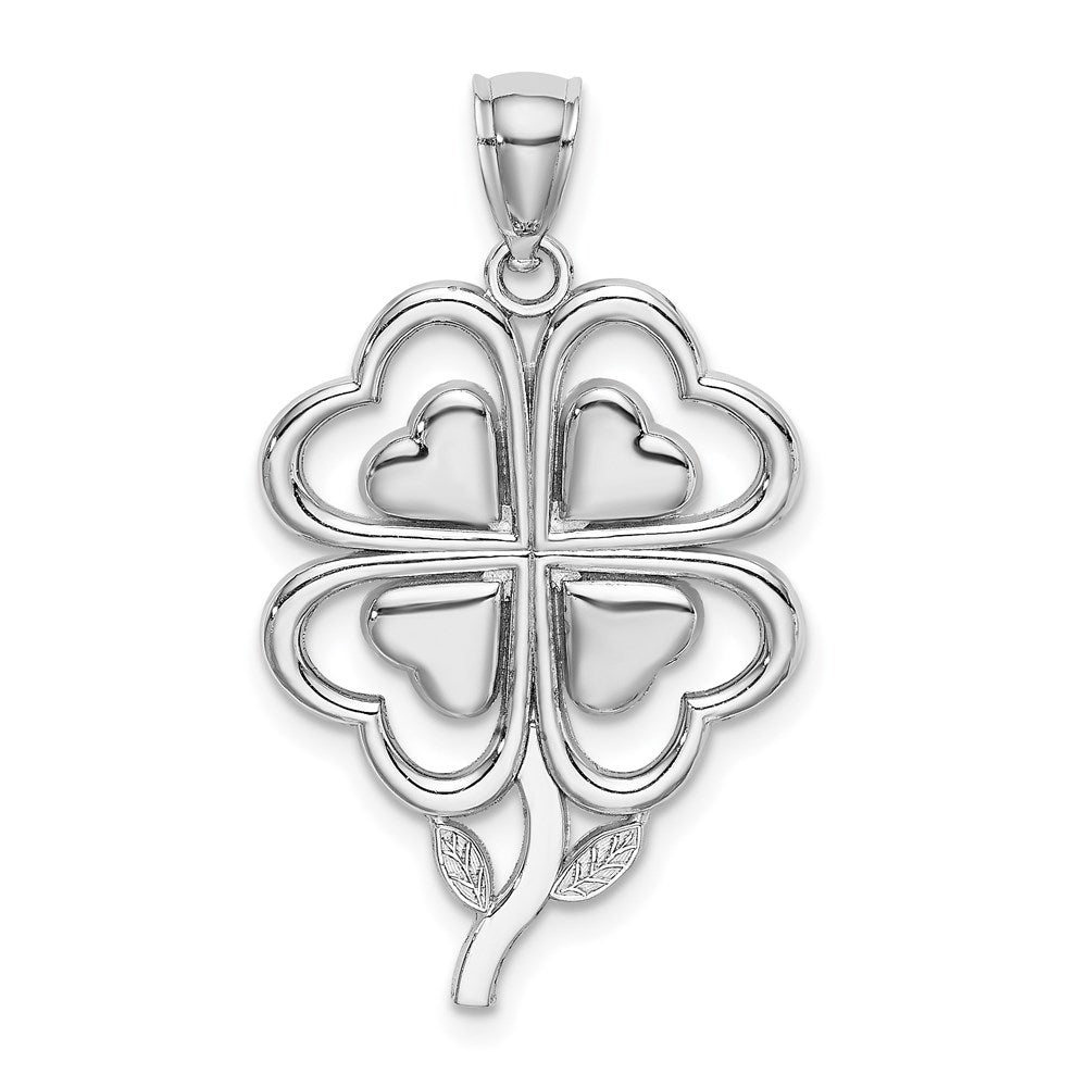 14K Weißgold Vierblättriges-Klee-Charm