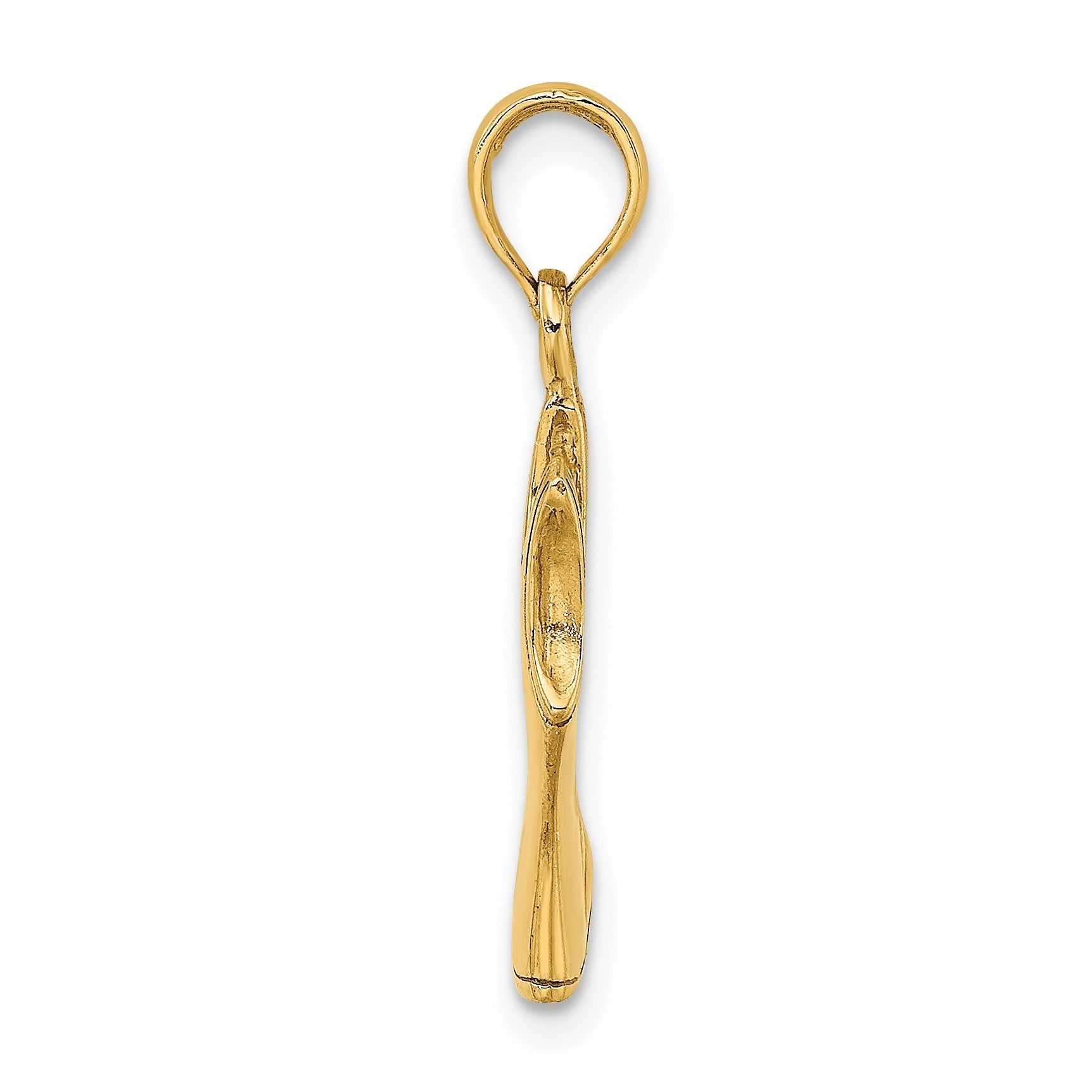 14K Gelbgold 3-D Tanktop-Shirt-Charm mit Herz