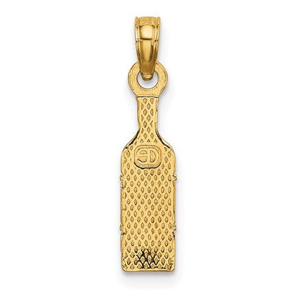 14K Gelbgold Wine Bottle Charm