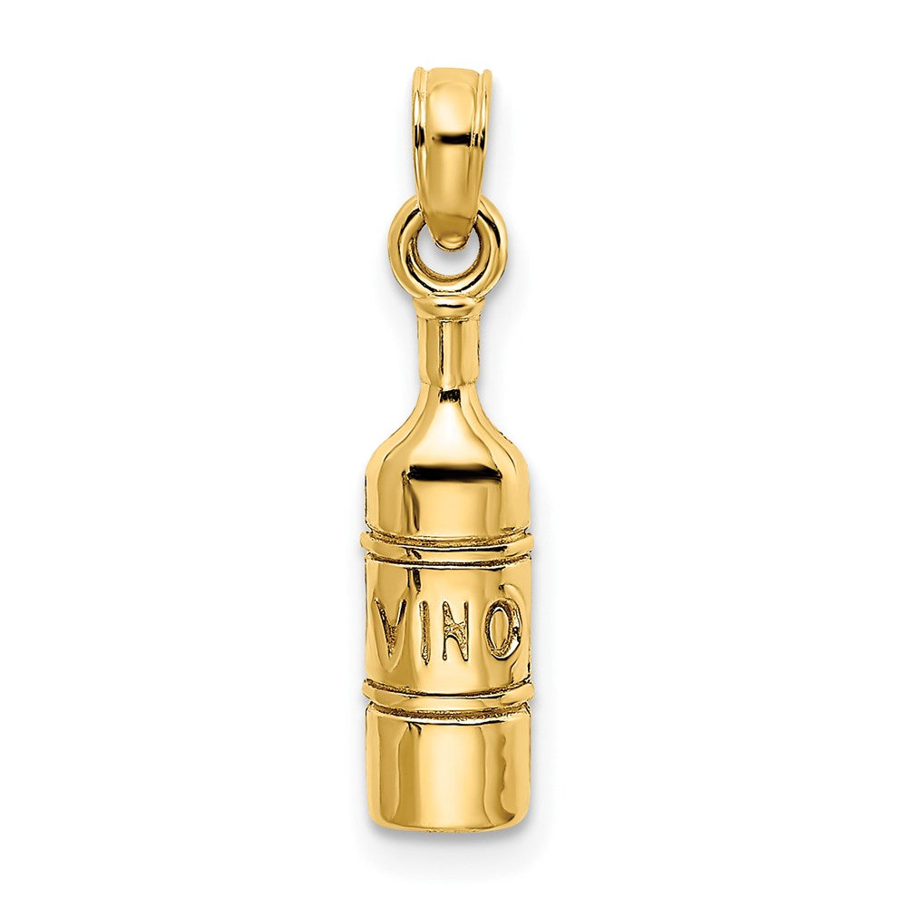 14K Gelbgold Wine Bottle Charm
