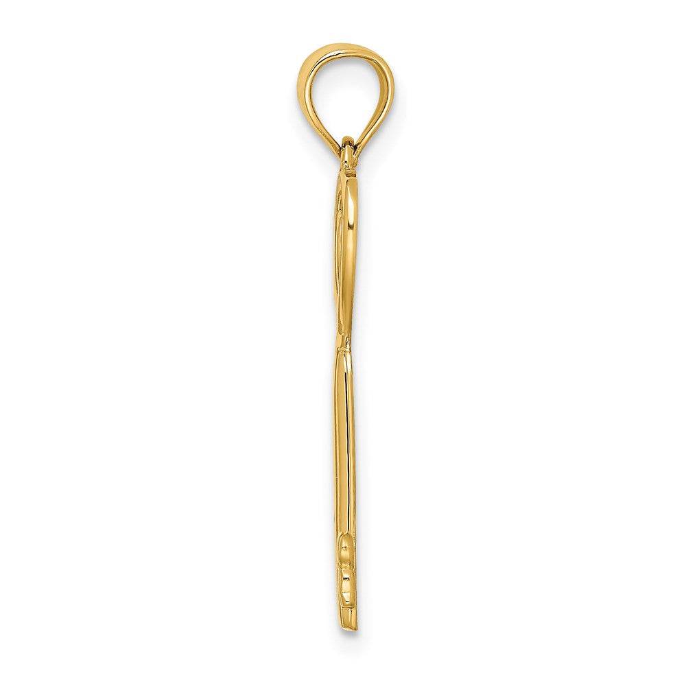 14K Gelbgold Key mit Herz Süß 16 Anhänger