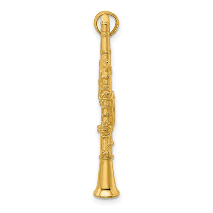 14K Gelbgold 3-D Klarinette Charm