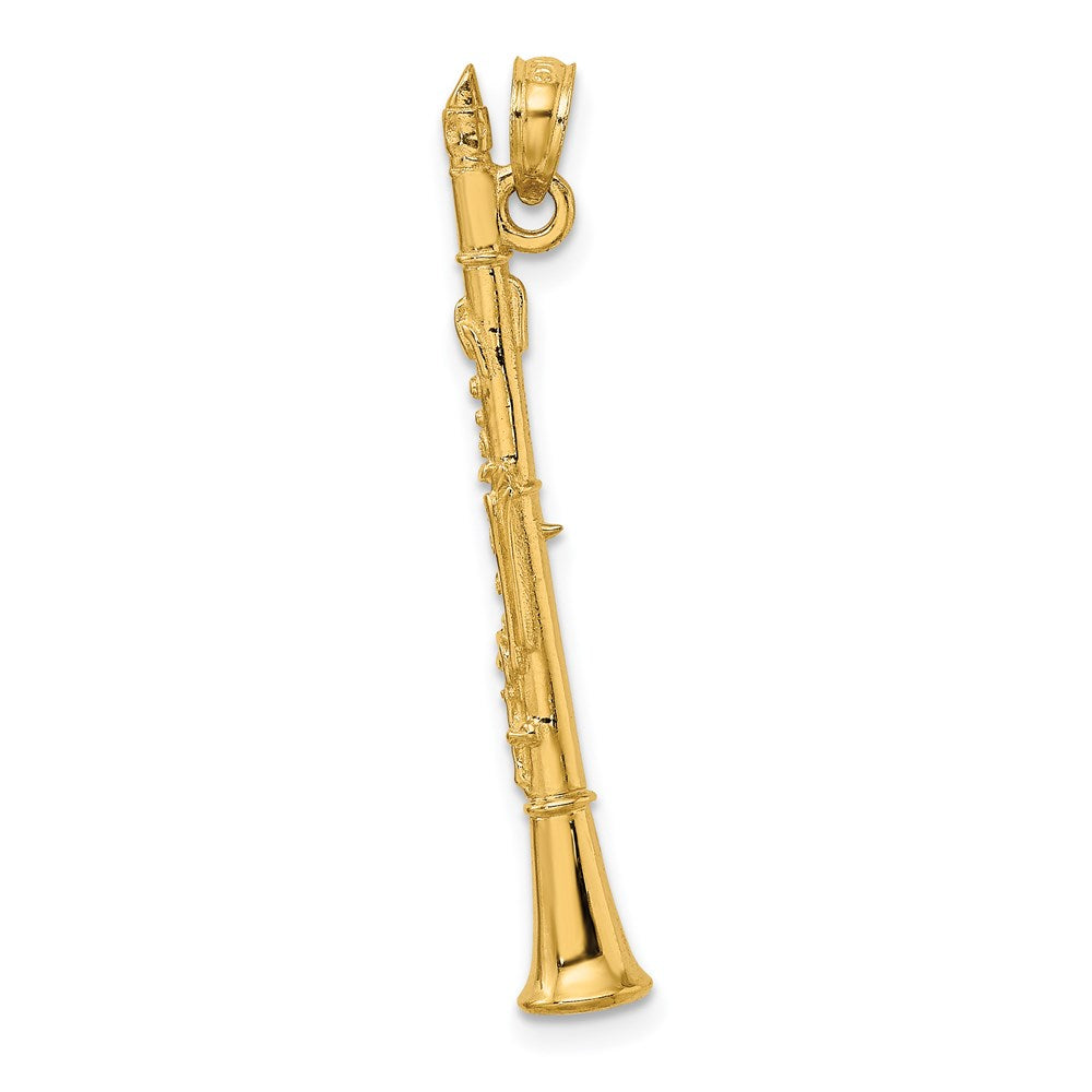 14K Gelbgold 3-D Klarinette Charm
