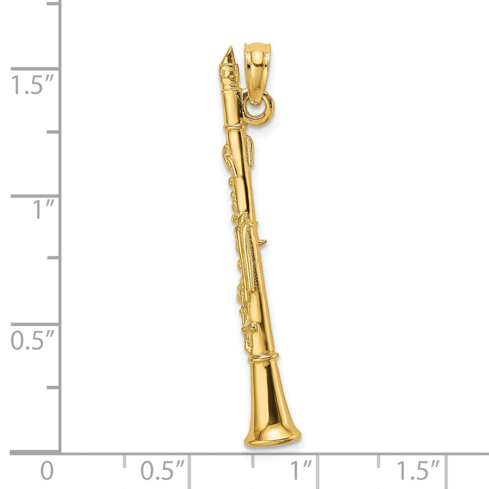 14K Gelbgold 3-D Klarinette Charm