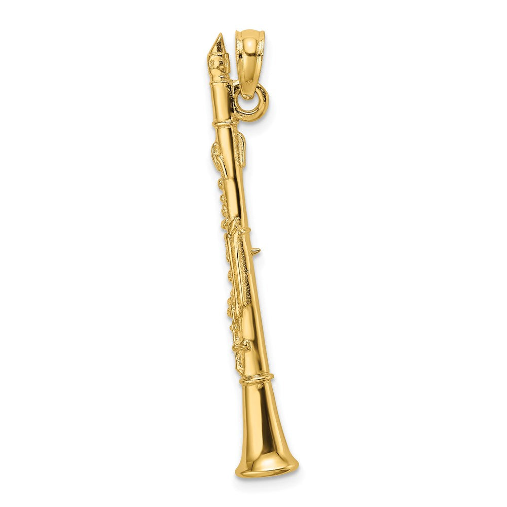 14K Gelbgold 3-D Klarinette Charm