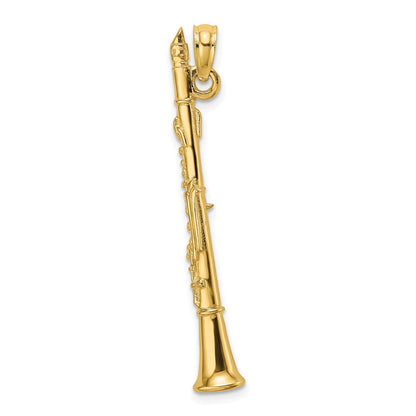 14K Gelbgold 3-D Klarinette Charm