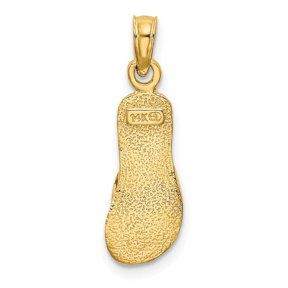 14K Gelbgold Einfach Poliert Strap Flip-flop Charm