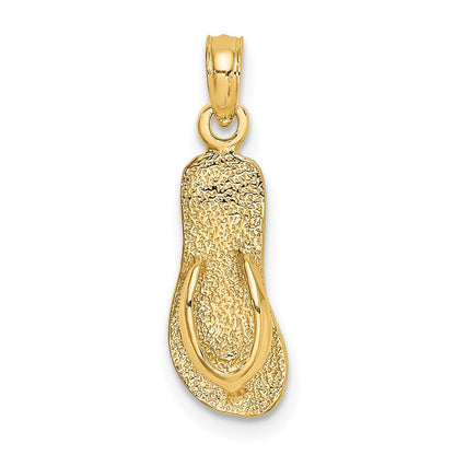 14K Gelbgold Einfach Poliert Strap Flip-flop Charm