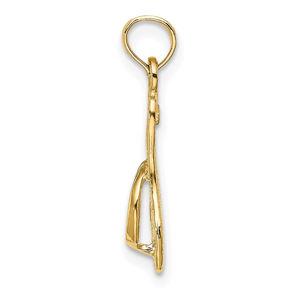 14K Gelbgold Einfach Poliert Strap Flip-flop Charm