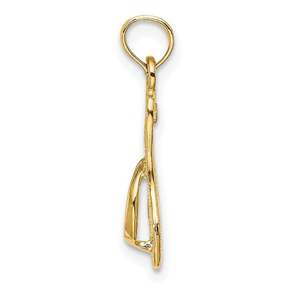 14K Gelbgold Einfach Poliert Strap Flip-flop Charm