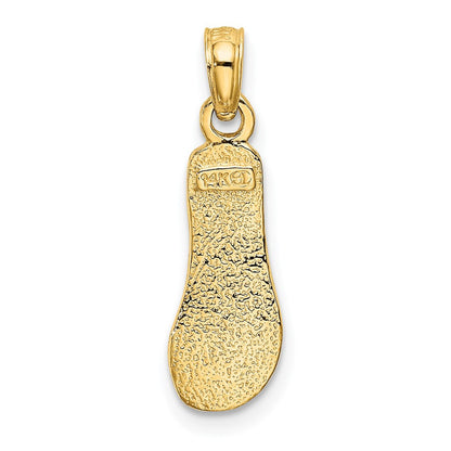14K Gelbgold Einfach Poliert Strap Flip-flop Charm