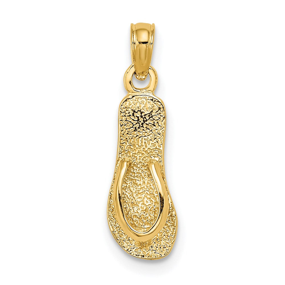 14K Gelbgold Einfach Poliert Strap Flip-flop Charm