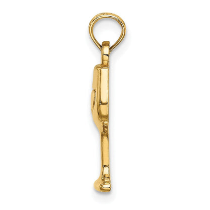 14K Gelbgold Weinglas-Charm