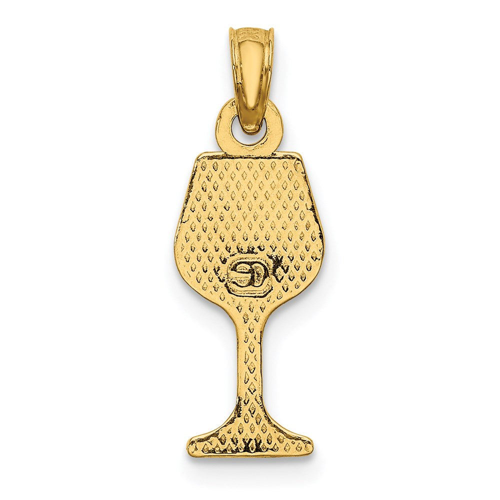 14K Gelbgold Weinglas-Charm