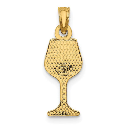 14K Gelbgold Weinglas-Charm