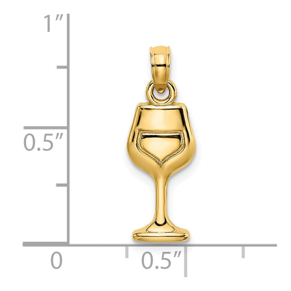 14K Gelbgold Weinglas-Charm