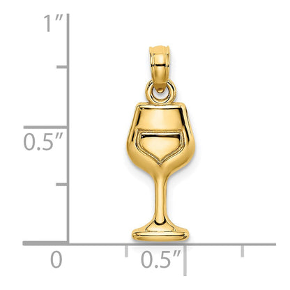 14K Gelbgold Weinglas-Charm