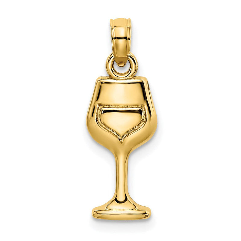 14K Gelbgold Weinglas-Charm