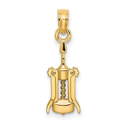 14K Gelbgold Wine Opener Charm