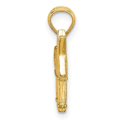 14K Gelbgold 3-D texturierter Demokratischer Esel-Charm