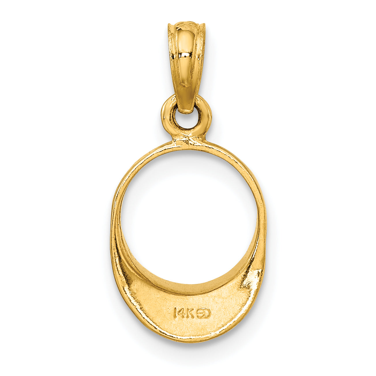 14K Gelbgold 3-d Poliert Beach Bum Sonne Visor Charm
