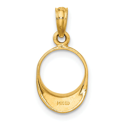 14K Gelbgold 3-d Poliert Beach Bum Sonne Visor Charm