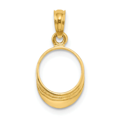 14K Gelbgold 3-d Poliert Beach Bum Sonne Visor Charm