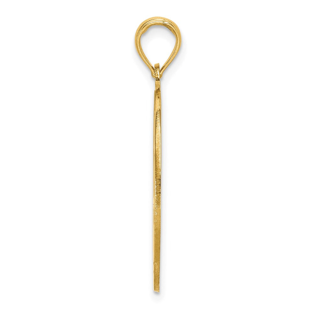 14K Gelbgold Charm mit chinesischem Liebessymbol in gravierter ovaler Fassung