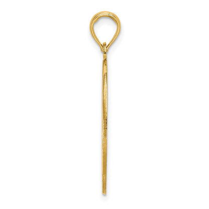 14K Gelbgold Charm mit chinesischem Liebessymbol in gravierter ovaler Fassung
