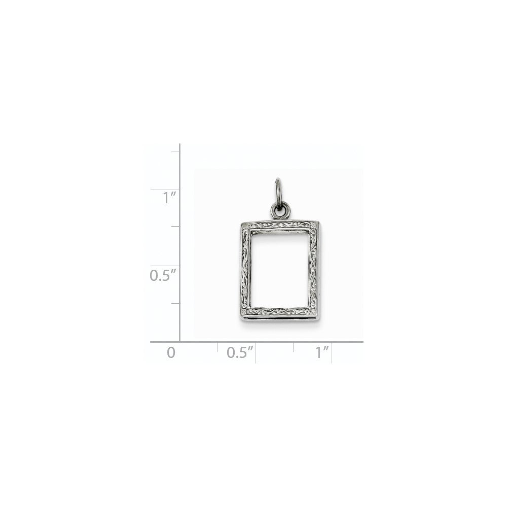 14K Weißgold Bilderrahmen-Anhänger