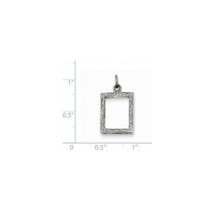 14K Weißgold Bilderrahmen-Anhänger