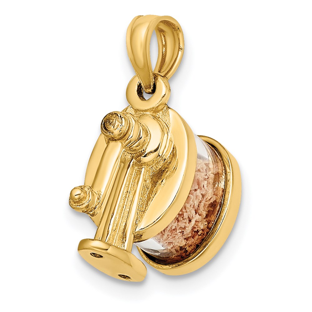14K Gelbgold 3-D beweglicher Bleistiftspitzer-Charm