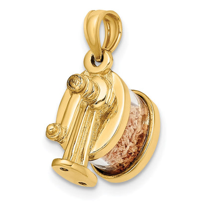 14K Gelbgold 3-D beweglicher Bleistiftspitzer-Charm