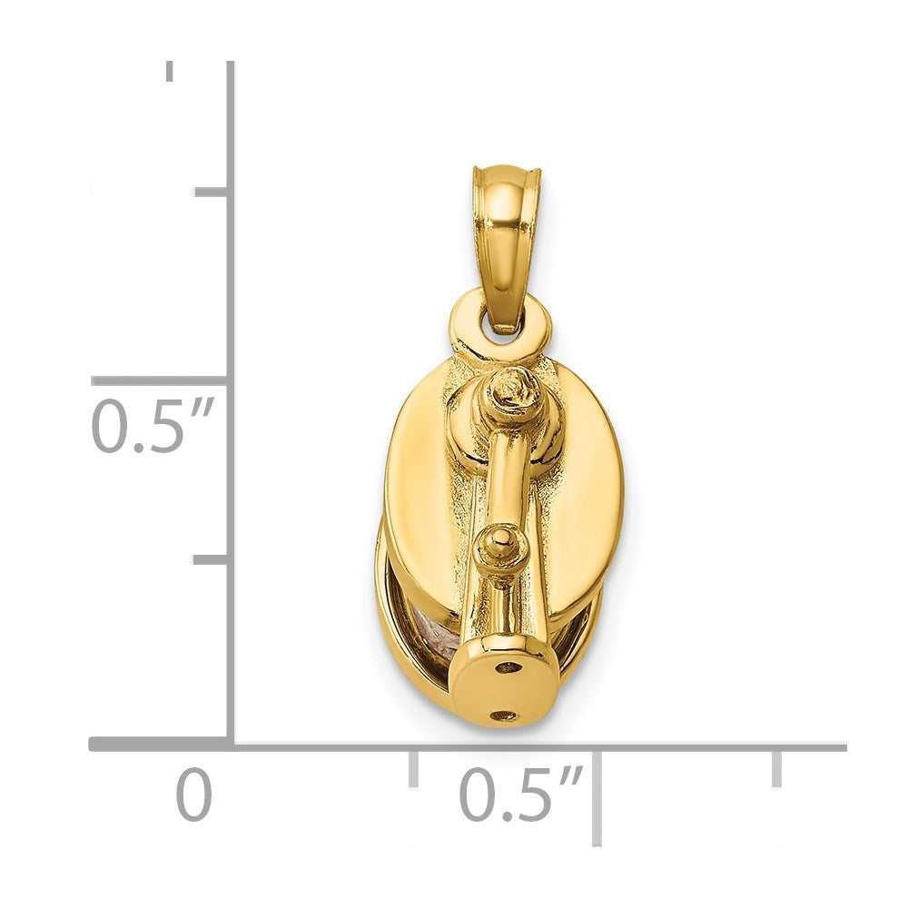 14K Gelbgold 3-D beweglicher Bleistiftspitzer-Charm