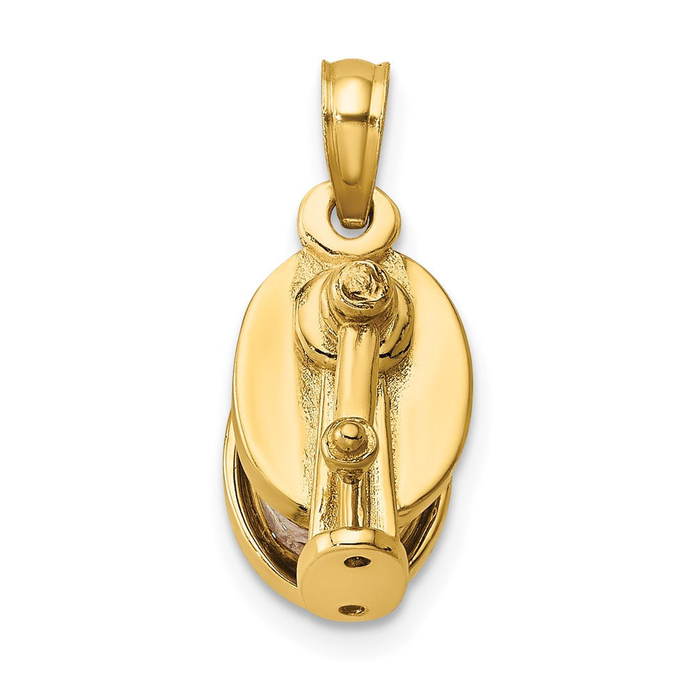 14K Gelbgold 3-D beweglicher Bleistiftspitzer-Charm