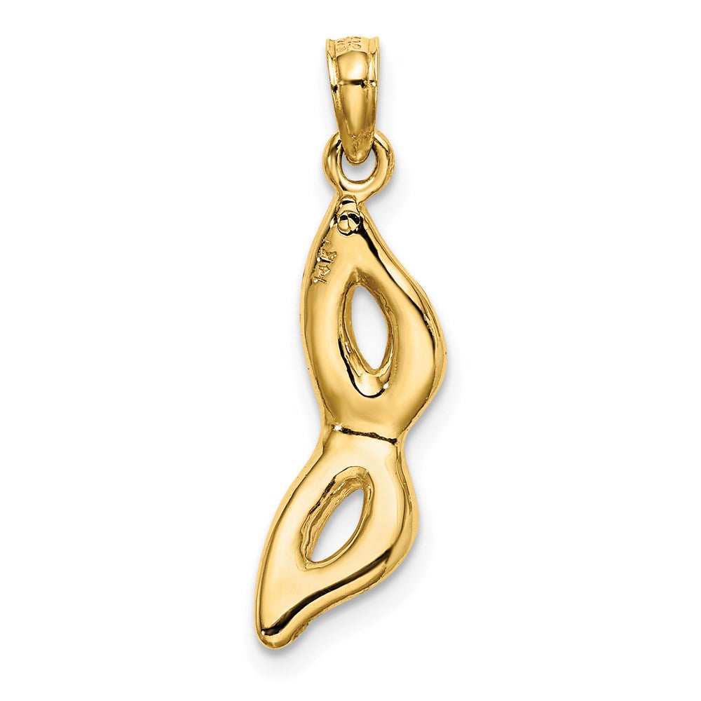 14K Gelbgold 3-d Abgeschrägt Masquerade Mask Charm