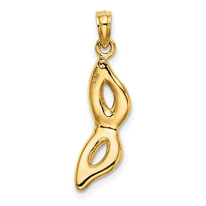 14K Gelbgold 3-d Abgeschrägt Masquerade Mask Charm