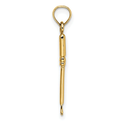 14K Gelbgold 3-d Weeding Garden Tool Charm