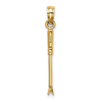 14K Gelbgold 3-d Weeding Garden Tool Charm