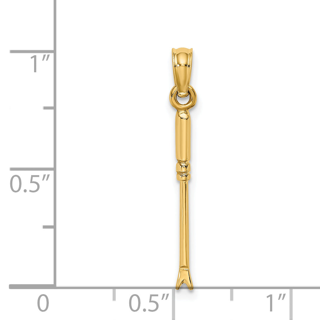 14K Gelbgold 3-d Weeding Garden Tool Charm