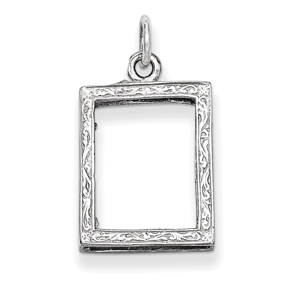 14K Weißgold Bilderrahmen-Anhänger