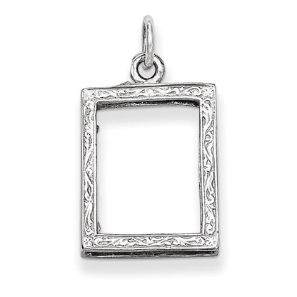 14K Weißgold Bilderrahmen-Anhänger