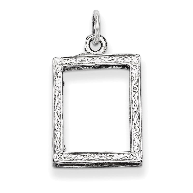 14K Weißgold Bilderrahmen-Anhänger